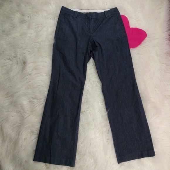 @ Loft sz 6 Julie Blue Pants Straight Leg - Picture 2 of 7